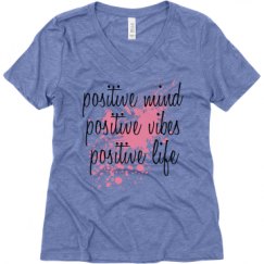 Ladies Relaxed Fit Super Soft Triblend V-Neck Tee