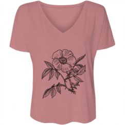 Ladies Flowy Slouchy V-Neck Tee