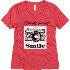 Ladies Relaxed Fit Super Soft Triblend V-Neck Tee