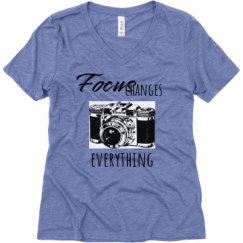 Ladies Relaxed Fit Super Soft Triblend V-Neck Tee