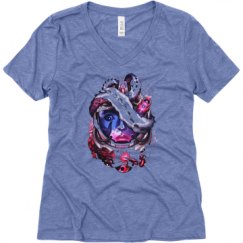 Ladies Relaxed Fit Super Soft Triblend V-Neck Tee