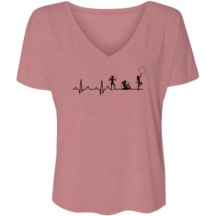 Ladies Flowy Slouchy V-Neck Tee