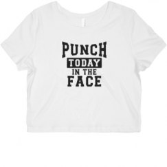 Ladies Slim Fit Crop Top Tee