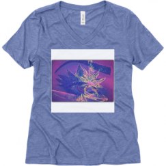 Ladies Relaxed Fit Super Soft Triblend V-Neck Tee