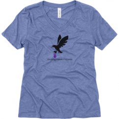 Ladies Relaxed Fit Super Soft Triblend V-Neck Tee