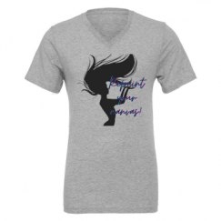 Unisex CVC Jersey V-Neck T-Shirt