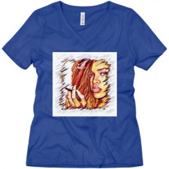 Ladies Relaxed Fit V-Neck Tee