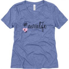 Ladies Relaxed Fit Super Soft Triblend V-Neck Tee