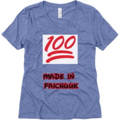 Ladies Relaxed Fit Super Soft Triblend V-Neck Tee