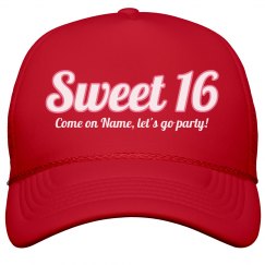 Sweet 16 Custom Name Neon Pink Party Trucker Hat