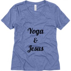 Ladies Relaxed Fit Super Soft Triblend V-Neck Tee