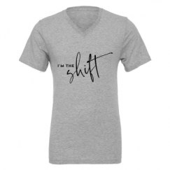 Unisex CVC Jersey V-Neck T-Shirt