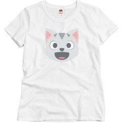 Smiling Cat Open Mouth Tee