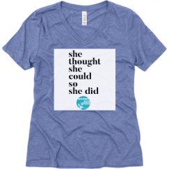 Ladies Relaxed Fit Super Soft Triblend V-Neck Tee