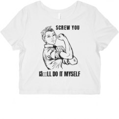 Ladies Slim Fit Crop Top Tee