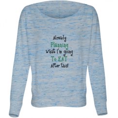 Ladies Flowy Long Sleeve Off The Shoulder Tee