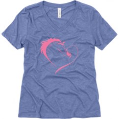 Ladies Relaxed Fit Super Soft Triblend V-Neck Tee