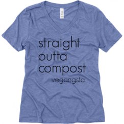 Ladies Relaxed Fit Super Soft Triblend V-Neck Tee