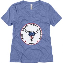 Ladies Relaxed Fit Super Soft Triblend V-Neck Tee