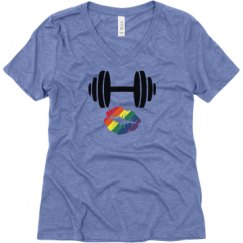 Ladies Relaxed Fit Super Soft Triblend V-Neck Tee