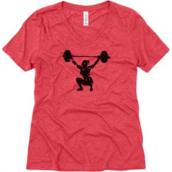 Ladies Relaxed Fit Super Soft Triblend V-Neck Tee