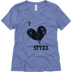 Ladies Relaxed Fit Super Soft Triblend V-Neck Tee