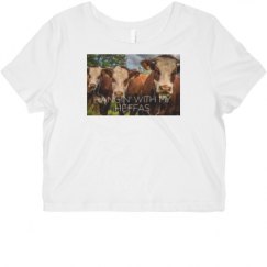 Ladies Slim Fit Crop Top Tee