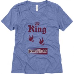 Ladies Relaxed Fit Super Soft Triblend V-Neck Tee