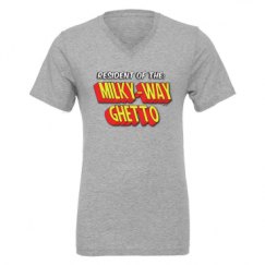 Unisex CVC Jersey V-Neck T-Shirt