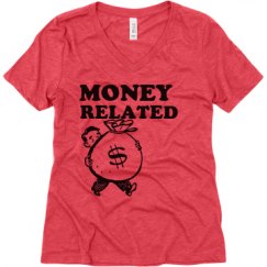 Ladies Relaxed Fit Super Soft Triblend V-Neck Tee