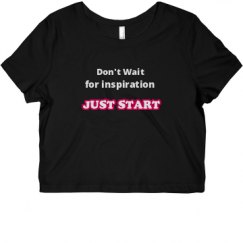 Ladies Slim Fit Crop Top Tee