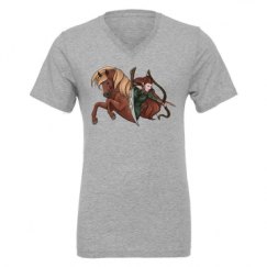 Unisex CVC Jersey V-Neck T-Shirt