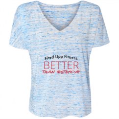 Ladies Flowy Slouchy V-Neck Tee