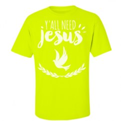 Unisex Ultra Cotton Safety Neon Crewneck Tee