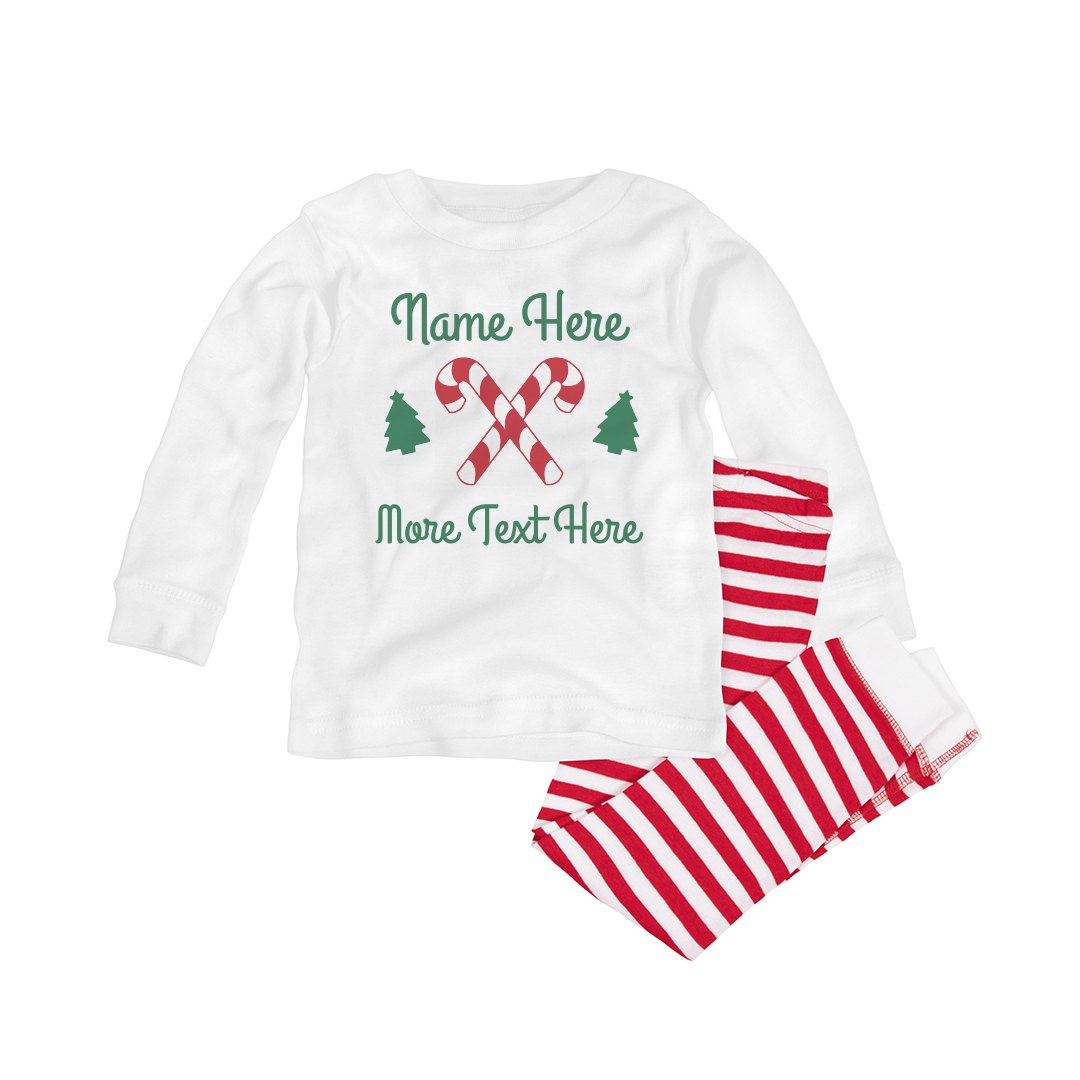Personalised Childrens Christmas Pyjamas Any Name Unisex Elf Pyjamas