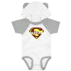 Infant Hooded Raglan Bodysuit with Ears