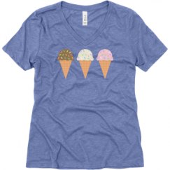 Ladies Relaxed Fit Super Soft Triblend V-Neck Tee