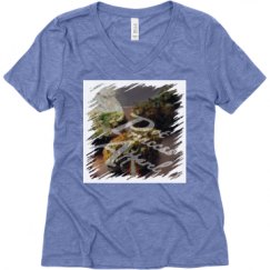 Ladies Relaxed Fit Super Soft Triblend V-Neck Tee