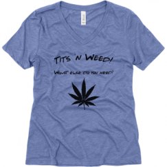 Ladies Relaxed Fit Super Soft Triblend V-Neck Tee