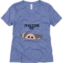 Ladies Relaxed Fit Super Soft Triblend V-Neck Tee