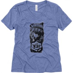 Ladies Relaxed Fit Super Soft Triblend V-Neck Tee