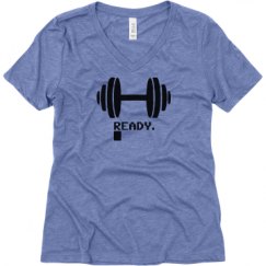 Ladies Relaxed Fit Super Soft Triblend V-Neck Tee