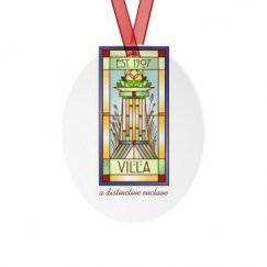 Metal Oval Christmas Ornament