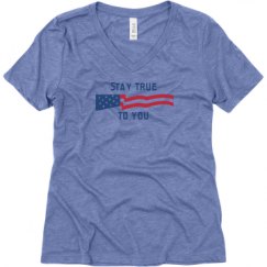 Ladies Relaxed Fit Super Soft Triblend V-Neck Tee