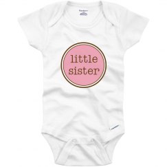 Little Sister Onesie Pink Brown