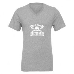 Unisex CVC Jersey V-Neck T-Shirt