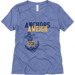 Ladies Relaxed Fit Super Soft Triblend V-Neck Tee