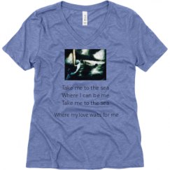 Ladies Relaxed Fit Super Soft Triblend V-Neck Tee