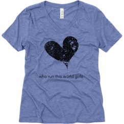 Ladies Relaxed Fit Super Soft Triblend V-Neck Tee