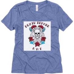 Ladies Relaxed Fit Super Soft Triblend V-Neck Tee